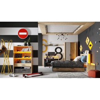 Łóżko 90x200 Qubic QB-12 z oświetleniem