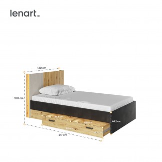 Łóżko 120x200 Qubic QB-11 z oświetleniem
