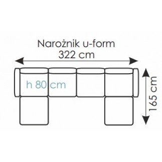Duży narożnik w "U" do salonu Bora AEK