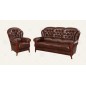 Komplet klasycznych mebli skórzanych Kevin Sofa i 2 fotele Komplet klasycznych mebli skórzanych Kevin Sofa i 2 fotele