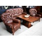 Komplet klasycznych mebli skórzanych Kevin Sofa i 2 fotele Komplet klasycznych mebli skórzanych Kevin Sofa i 2 fotele