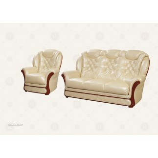 Komplet Brendy  wypoczynkowe meble skórzane sofa i dwa fotele