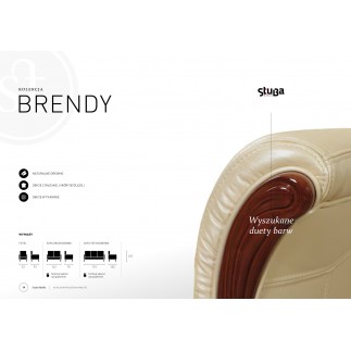 Komplet Brendy  wypoczynkowe meble skórzane sofa i dwa fotele