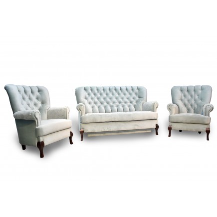 Komplet mebli wypoczynkowych | Sofa i 2 fotele | Klasyczne meble