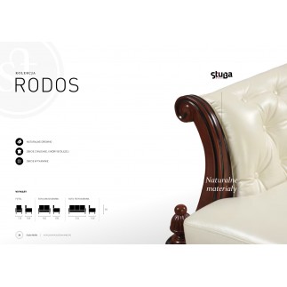 Komplet klasycznych mebli skórzanych Rodos Sofa i 2 fotele
