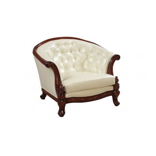 Komplet klasycznych mebli skórzanych Rodos Sofa i 2 fotele