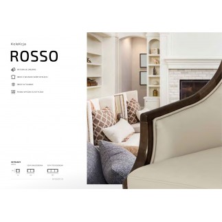 Komplet klasycznych mebli skórzanych Rosso Sofa i 2 fotele