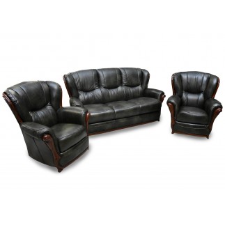 Komplet mebli skórzanych Consul Sofa 3R + 2 fotele