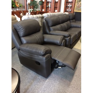 Komplet mebli skórzanych Mustang - Sofa i 2 fotele - Funkcja Relax