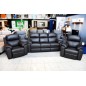 Komplet mebli skórzanych Mustang - Sofa i 2 fotele - Funkcja Relax