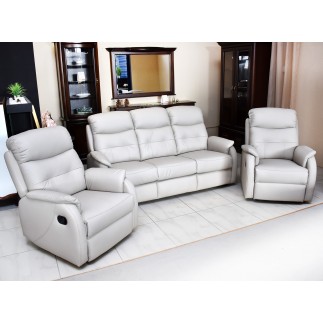 Komplet mebli skórzanych Paris Sofa 3R + 2 fotele Funkcja RELAX