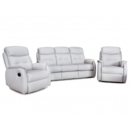 Komplet mebli skórzanych Paris Sofa 3R + 2 fotele Funkcja RELAX