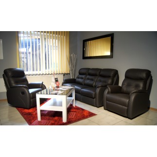 Komplet mebli skórzanych Paris Sofa 3R + 2 fotele Funkcja RELAX