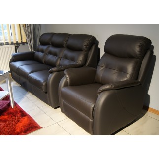 Komplet mebli skórzanych Paris Sofa 3R + 2 fotele Funkcja RELAX