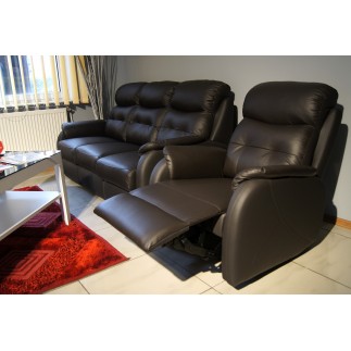 Komplet mebli skórzanych Paris Sofa 3R + 2 fotele Funkcja RELAX