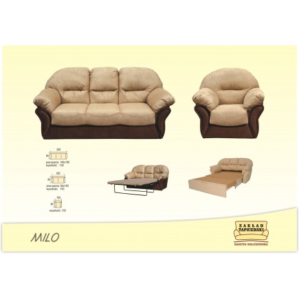 Komplet mebli wypoczynkowych MILO Sofa III i dwa fotele WIL