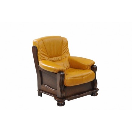 Komplet klasycznych mebli skórzanych Irena Sofa i 2 fotele