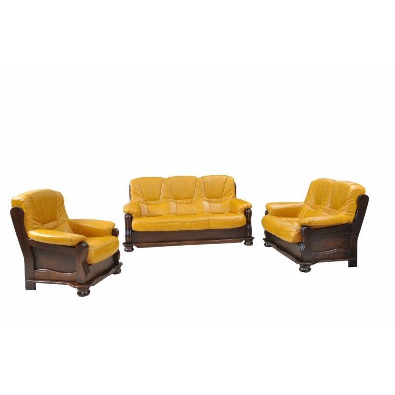 Komplet klasycznych mebli skórzanych Irena Sofa i 2 fotele Komplet klasycznych mebli skórzanych Irena Sofa i 2 fotele