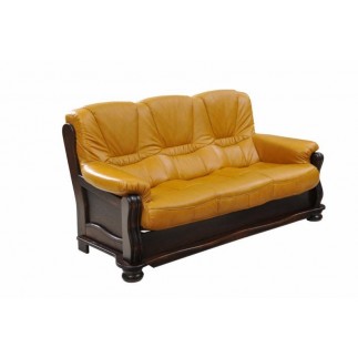 Komplet klasycznych mebli skórzanych Irena Sofa i 2 fotele