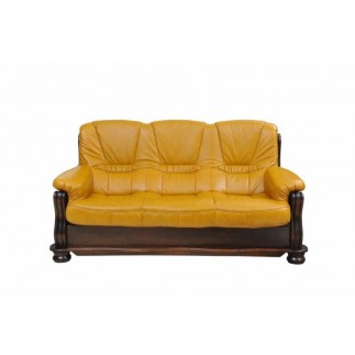Komplet klasycznych mebli skórzanych Irena Sofa i 2 fotele
