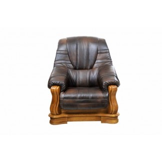 Komplet klasycznych mebli skórzanych Patrycja Sofa i 2 fotele