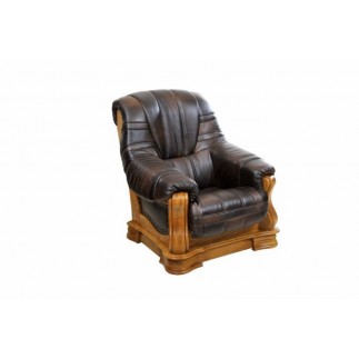 Komplet klasycznych mebli skórzanych Patrycja Sofa i 2 fotele