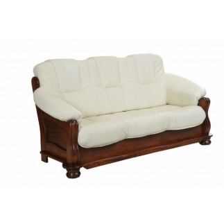 Komplet klasycznych mebli skórzanych Kasia Sofa i 2 fotele