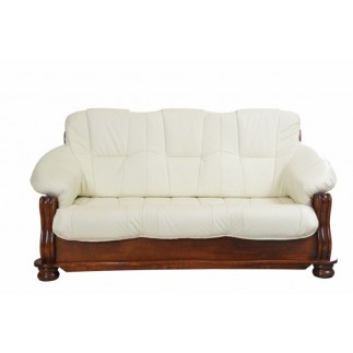Komplet klasycznych mebli skórzanych Kasia Sofa i 2 fotele