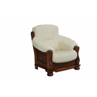 Komplet klasycznych mebli skórzanych Kasia Sofa i 2 fotele