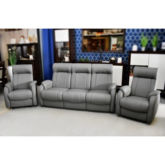 Komplet skórzanych mebli wypoczynkowych LENA sofa i 2 fotele relaks