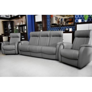Komplet skórzanych mebli wypoczynkowych LENA sofa i 2 fotele relaks