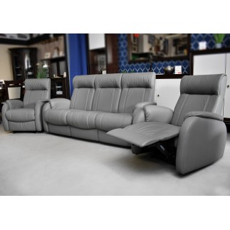 Komplet skórzanych mebli wypoczynkowych LENA sofa i 2 fotele relaks