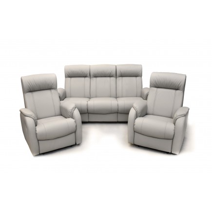 Komplet skórzanych mebli wypoczynkowych LENA sofa i 2 fotele relaks