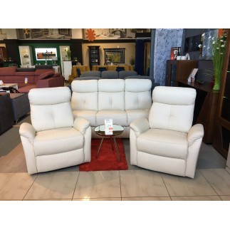 Komplet skórzanych mebli wypoczynkowych LENA sofa i 2 fotele relaks