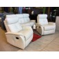 Komplet skórzanych mebli wypoczynkowych LENA sofa i 2 fotele relaks