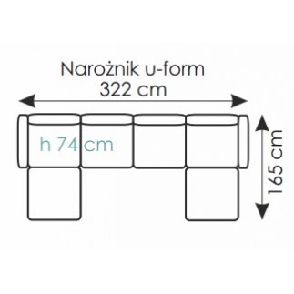 Wygodny skórzany narożnik w kształcie litery U Sisto