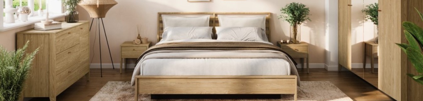 Kolekcja Cozy | Przytulna i minimalistyczna sypialnia | York Meble